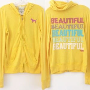 PINK Victoria’s Secret “Beautiful” Hoodie Jacket
